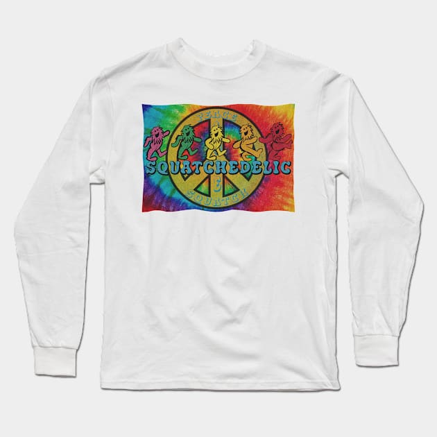 Squatchedelic Tapestry Long Sleeve T-Shirt by theartofron